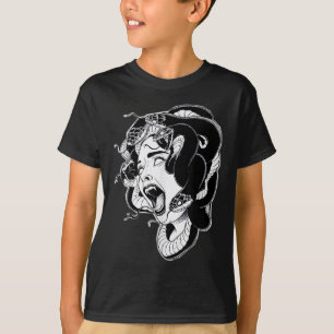 Camiseta Flash de tatuagem de trabalho negro do Medusa