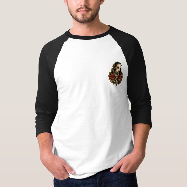 Camiseta Flash Ink Co - Freira e Âncora Long Tee (Frente)