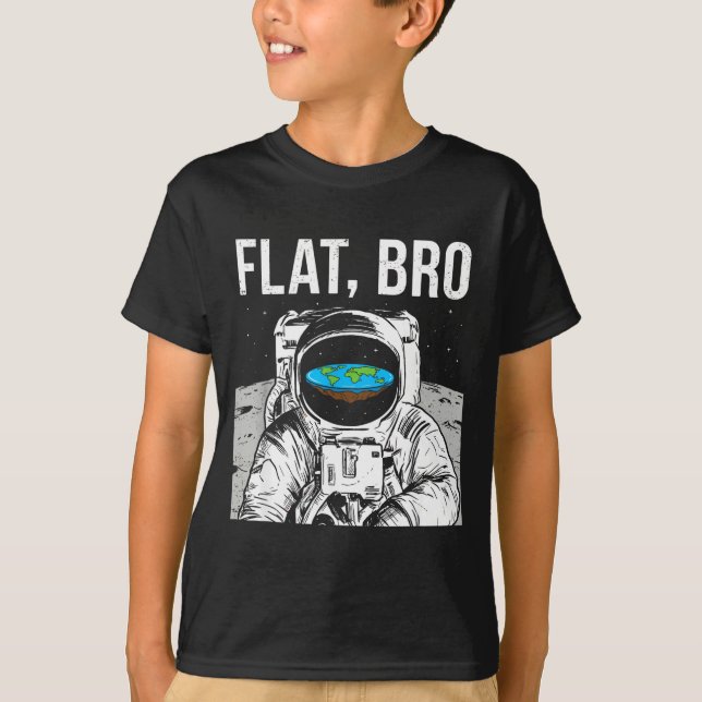 Camiseta Flat Bro, Funny Flat Earth Society Astronaut In Sp (Frente)