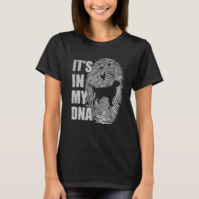 Camiseta Flat Coated Retriever DNA Dog Mom Dad Dog (Frente)