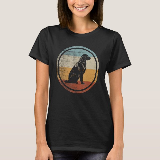 Camiseta Flat Coated Retriever Dog Retro Style (Frente)