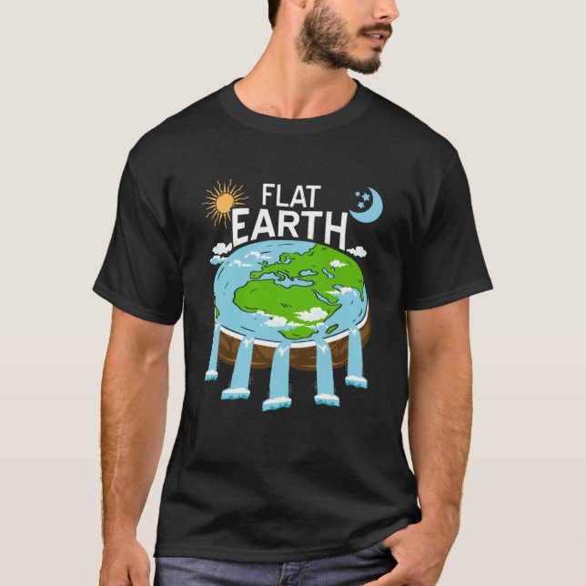 Camiseta FLAT Earth Retro Flat Earther Designs Present (Frente)