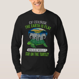 Camiseta Flat Earth Society Turtle Elephants Animal Protect