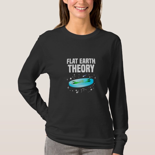 Camiseta Flat Earth Theory Political Science Skeptic Hypoth (Frente)