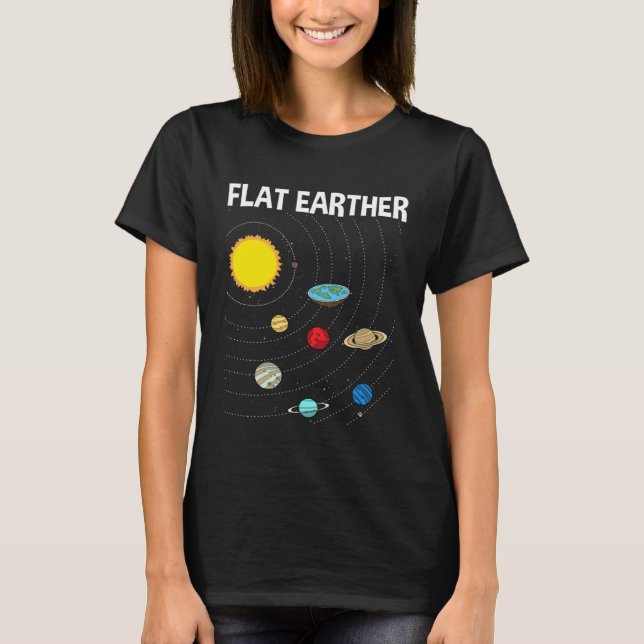Camiseta Flat Earther Flat Earth Map Conspiracy  1 (Frente)