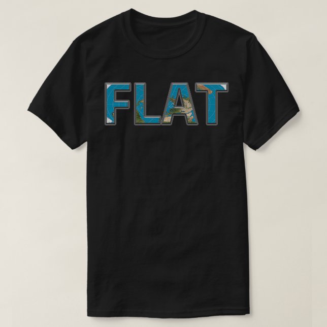 Camiseta FLAT Flat Earth Fake Earth Lies (Frente do Design)