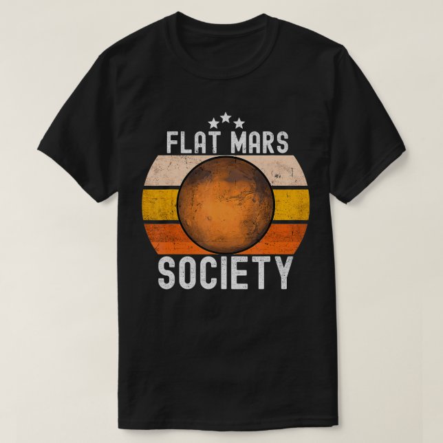Camiseta Flat Mars Society Retro (Frente do Design)
