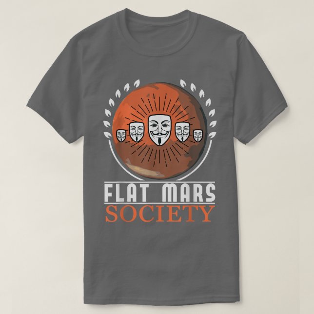 Camiseta Flat Mars Society Space Astronaut Science Nasa598 (Frente do Design)