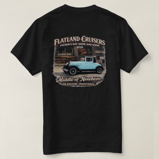 Camiseta Flatland Cruisers Father’s Day Show & Shine T-Shir (Verso do Design)