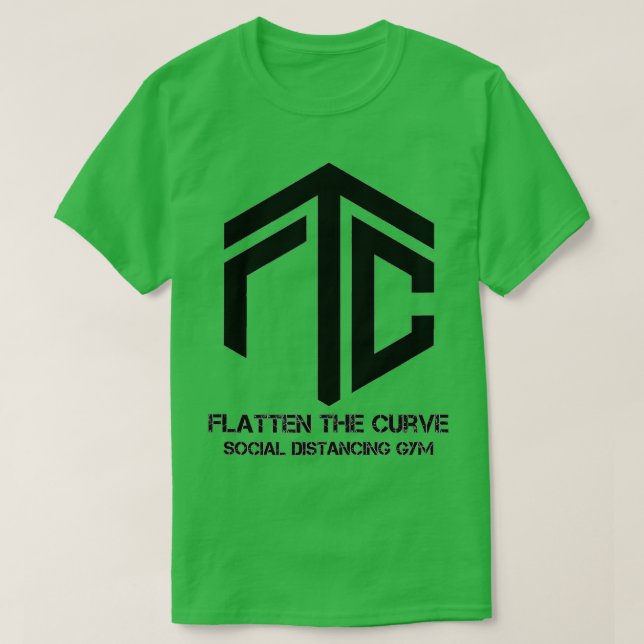 Camiseta Flatten the Curve Social Distancing Gym  (Frente do Design)