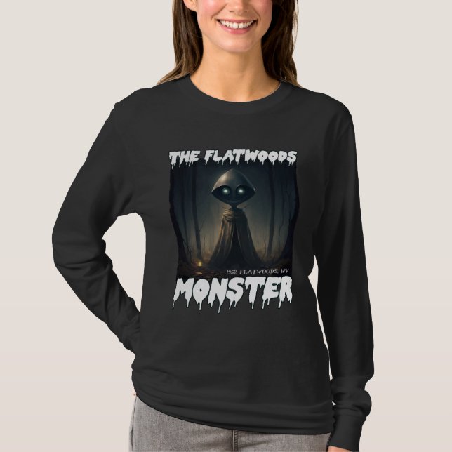 Camiseta Flatwoods Monster Braxie 1952 Creepy Alien Cryptid (Frente)