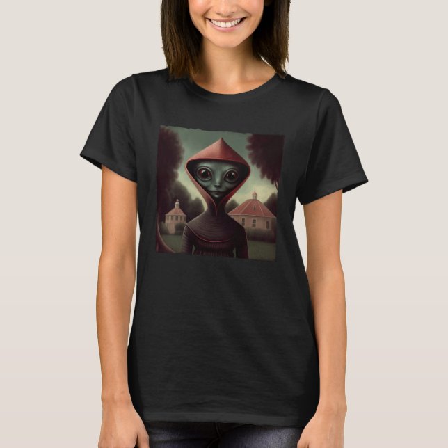 Camiseta Flatwoods Monster Braxie 1952 Creepy Alien Cryptid (Frente)