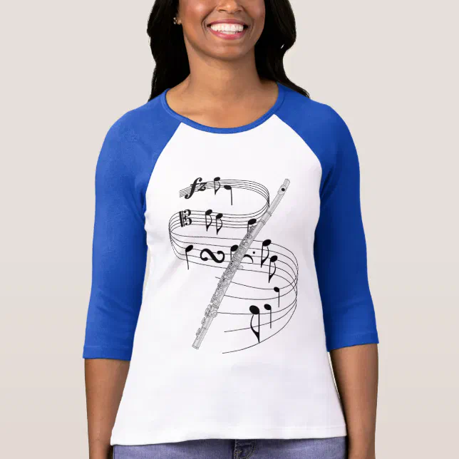 Camiseta T-shirt da música do jogador de flauta
