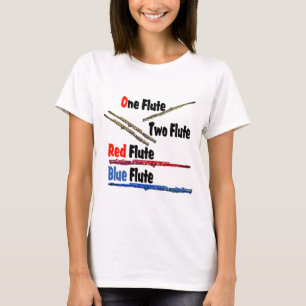 Camiseta Flauta Azul Vermelho