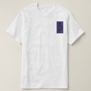 Camiseta Flauta tocando Kokopelli Figura 1: Preto em azul