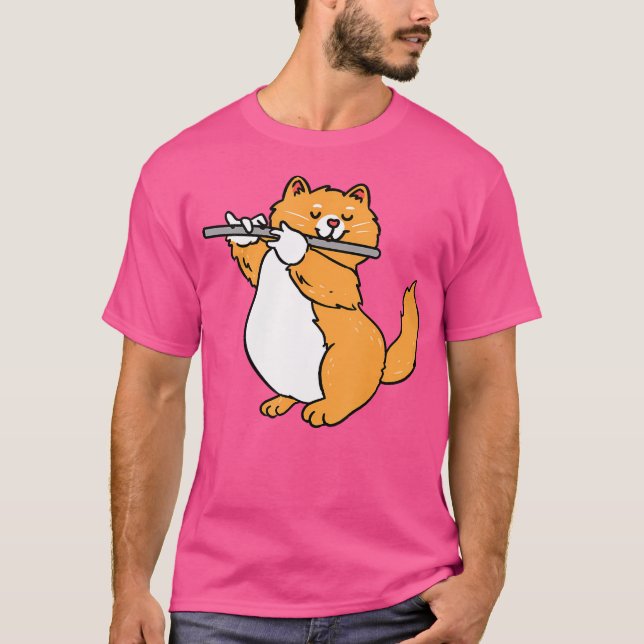 Camiseta Flautista de Flauta de Gato (Frente)