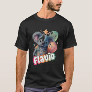 Camiseta Flavio - Um Menino Bonito Nome Com A Cute Koala
