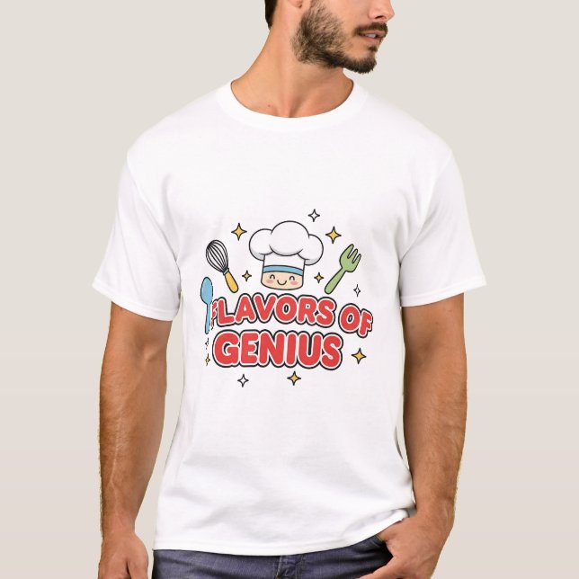 Camiseta Flavors of Genius – Cute Chef Creativity T-Shirt (Frente)