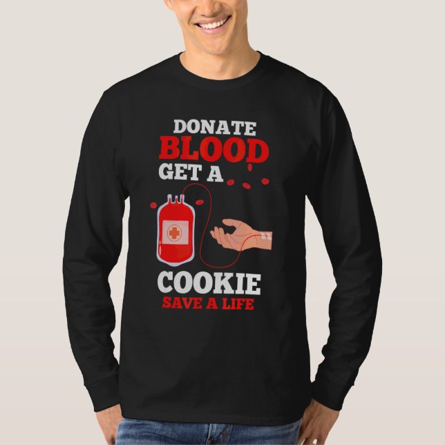 Camiseta Flebotomia do Doador de Sangue Doe Sangue Ganhe Um (Frente)