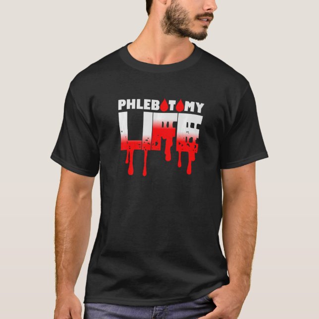 Camiseta Flebotomia Doação da Vida Doador do Sangue Fleboto (Frente)