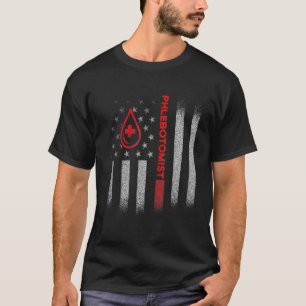 Camiseta Flebotomista Bandeira Americana Técnico de Fleboto