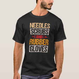 Camiseta Flebotomista De Luvas De Borracha E Esfregões De a