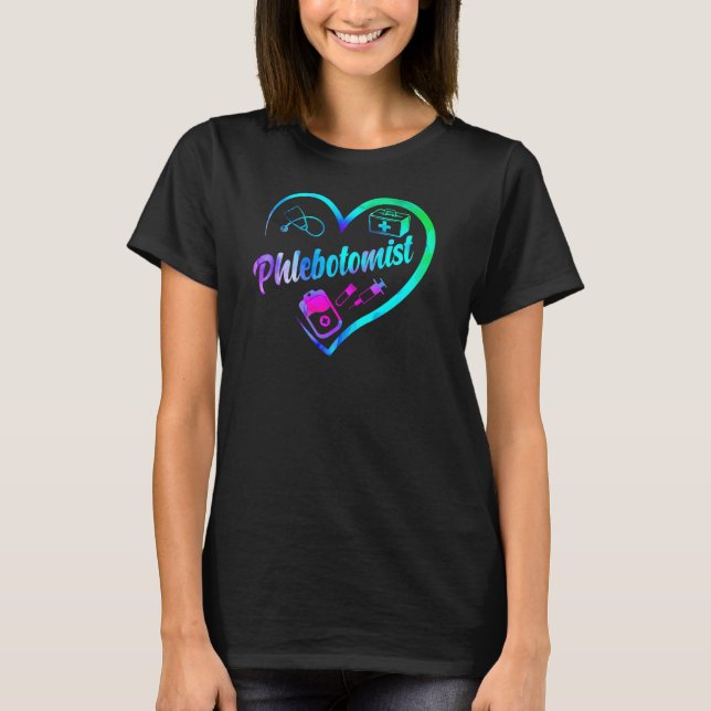 Camiseta Flebotomista Phlebotomy Phlebotomist Coração (Frente)