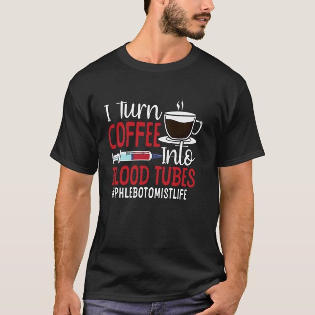 Camiseta Flebotomista Técnico de Laboratório Café I Transfo (Frente)