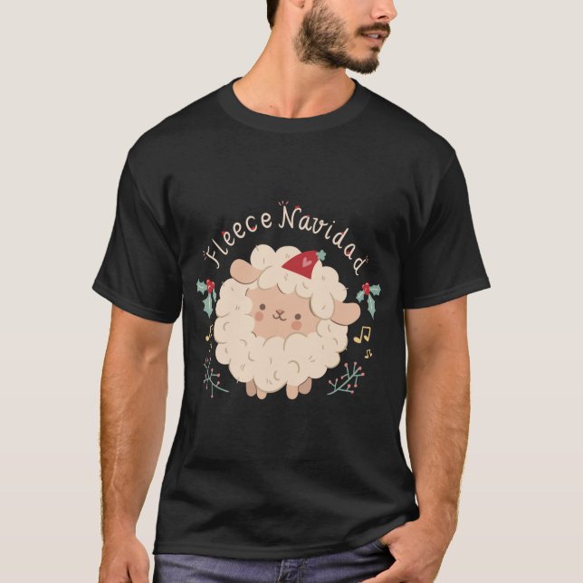Camiseta Flece Navidad, Bela Ovelha de Natal (Frente)