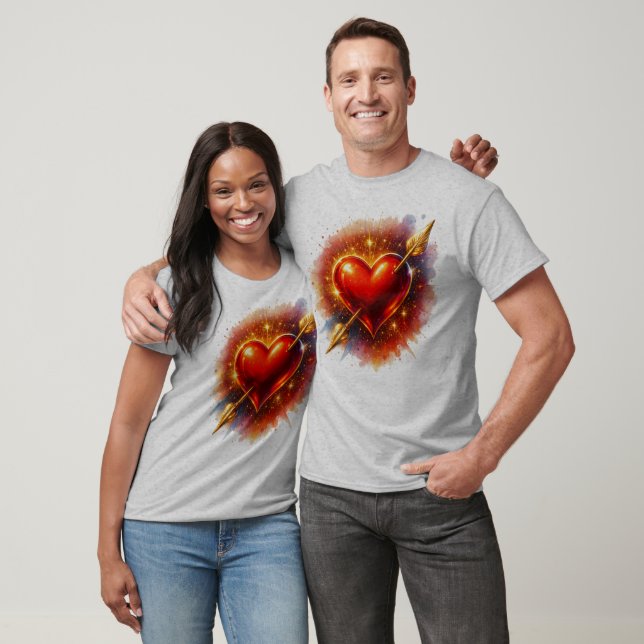 Camiseta Flecha Através do Meu Coração – Conjunto Romântico (Unissex)