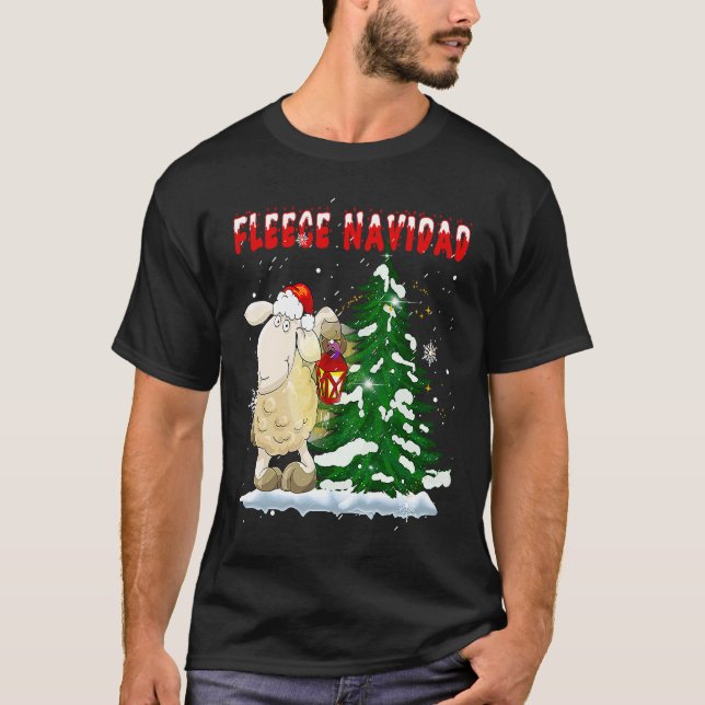 Camiseta Fleece Feliz Navidad - Natal em Cuta Ovelha (Frente)
