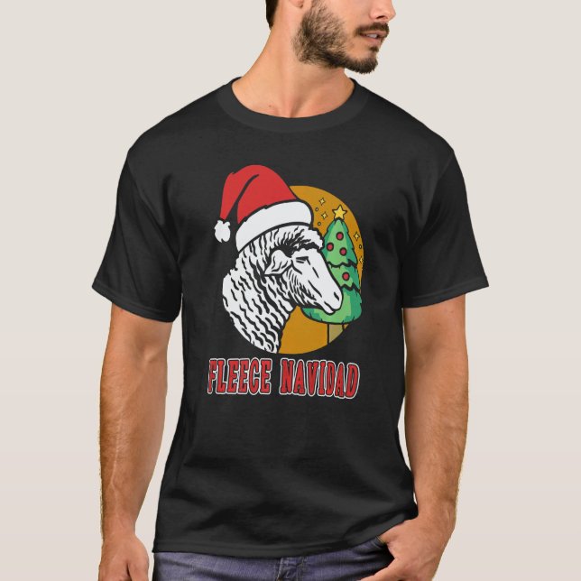 Camiseta Fleece Navidad Christmas Humor Holiday Sheep Fleec (Frente)