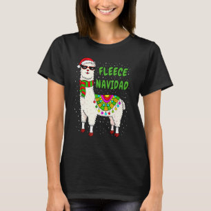 Camiseta Fleece Navidad Christmas Llama Xmas Para Mulheres