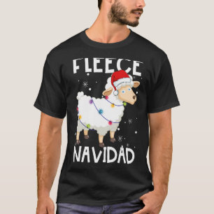 Camiseta Fleece Navidad Feliz Ovelhas Luzes Pajam De Natal