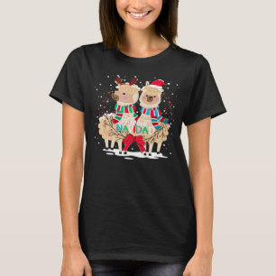 Camiseta Fleece Navidad lhama e alpaca no Natal