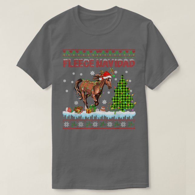 Camiseta Fleece Navidad Natal Luzes Papais noeis Suores Rei (Frente do Design)