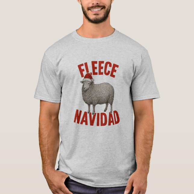 Camiseta Fleece Navidad Sheep Pun Christmas T-Shirt (Frente)