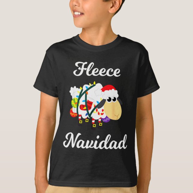 Camiseta Fleece Navidad Shirt Funny Feliz Mexican Christmas (Frente)