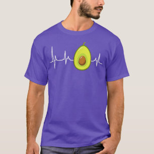 Camiseta Fleitarian Avocado Heartbeat ECG Frequência Cardía