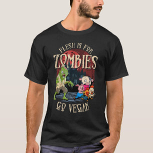Camiseta Flesh For Zombies Go Vegan Halloween 1