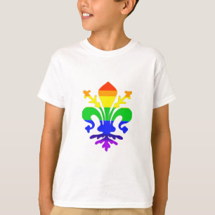 Camiseta Fleur de Lis Arco-íris Estilizado