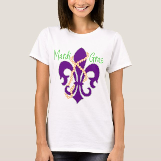 Camiseta Fleur De Lis com miçangas (Frente)