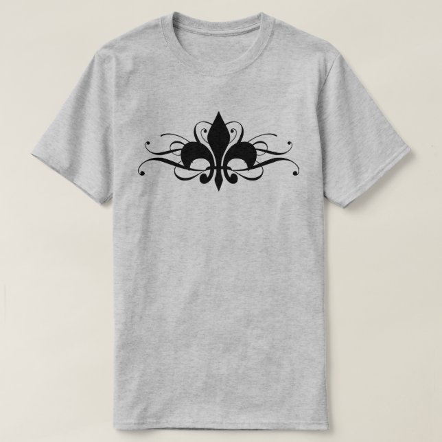 Camiseta Fleur De Lis Com T-Shirt De Sujeira (Frente do Design)