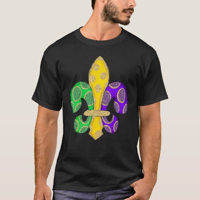 Camiseta Fleur De Lis Effect Mardi Gras (Frente)