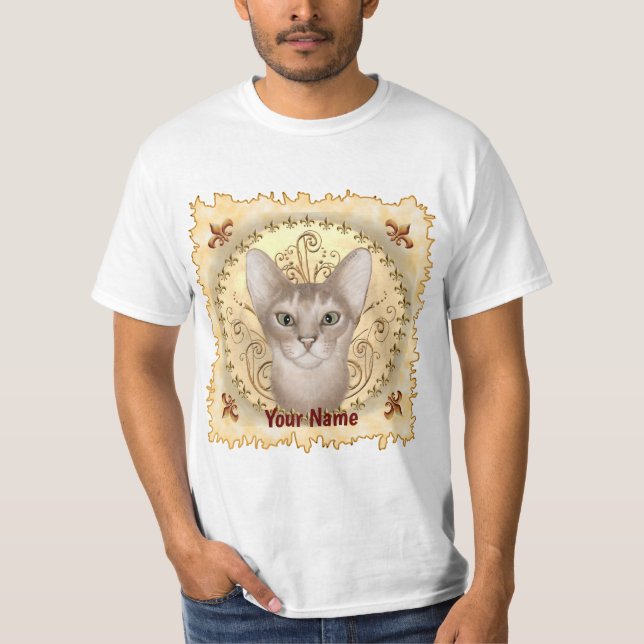 Camiseta Fleur De Lis Gato Abissínio (Frente)