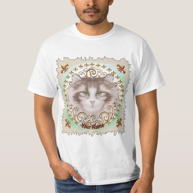 Camiseta Fleur De Lis — Gato Florestal Norueguês (Frente)