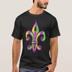 Camiseta Fleur De Lis Mardi Gras Símbolo Carnaval Figurume