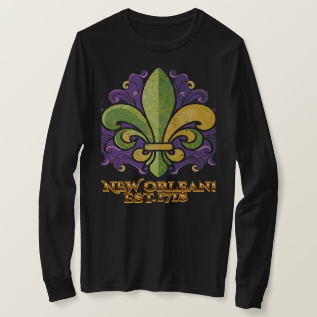 Camiseta Fleur-de-lis MardiGras New Orleans 1718 T-Shirt (Criador carregado)