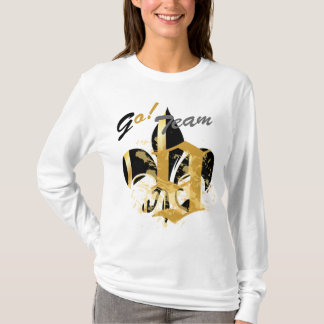 Camiseta Fleur de Lis, preto e Dourado