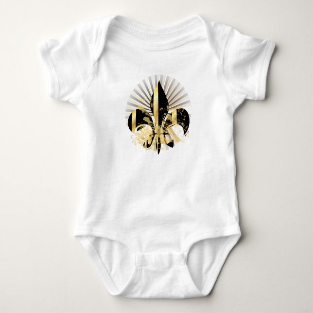 Camiseta Fleur de Lis, preto e Dourado (Frente)